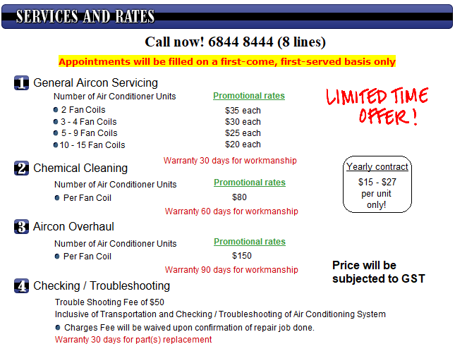 Aircon Servicing Price