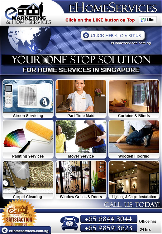 Your one stop internet marketing & home serrvices in Singapore. We are specialists in: Internet marketing, website consulatation, part time home and office helper, seo, socoal media marketing, general home services, aircon services, movers and storage in Singapore